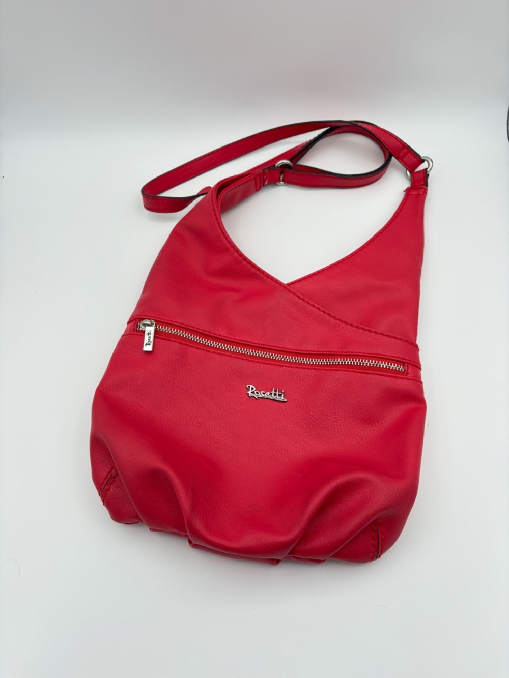 Rosetti Red Hobo Crossbody Bag | Large Front Zip Design